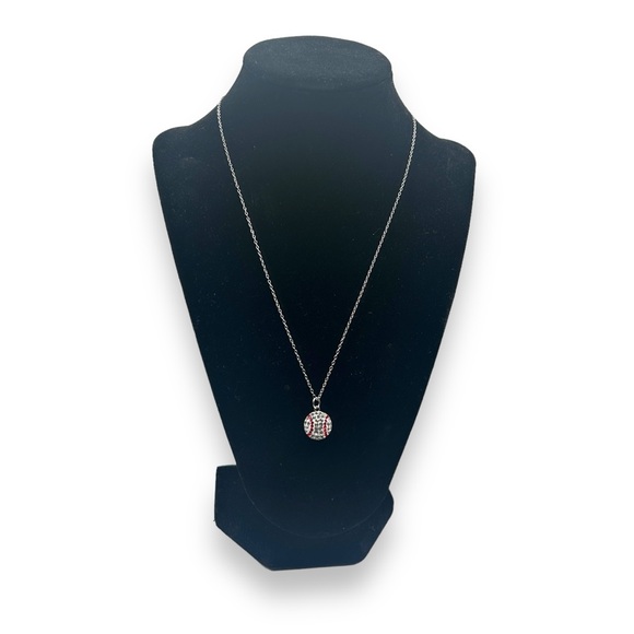 Macy's GIANI BERNINI Crystal Baseball 18" Pendant Necklace in Sterling Silver - Picture 2 of 12